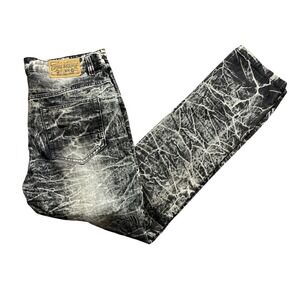Grindhouse Denim 36 Black Ivory Acid‎ Wash Destroyed Jeans Streetwear
